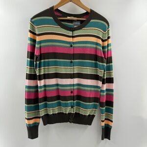 Cherokee Multi-Stripe Button-Up Sweater Size Small NWT